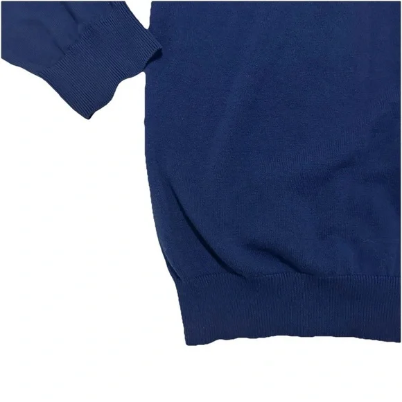 Greg Norman Golf Sweater Mens‎ XL Navy Blue V-Neck Natural Cotton Knit Pullover - Picture 2 of 4
